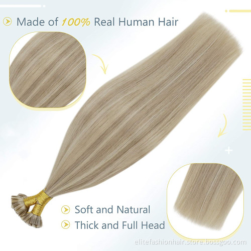 Wholesale Hot Sale Russian Pre Bonded Human 1g Double Drawn Remy Hot fusion Hair extension U Tip Hair Nail Hair Extensions